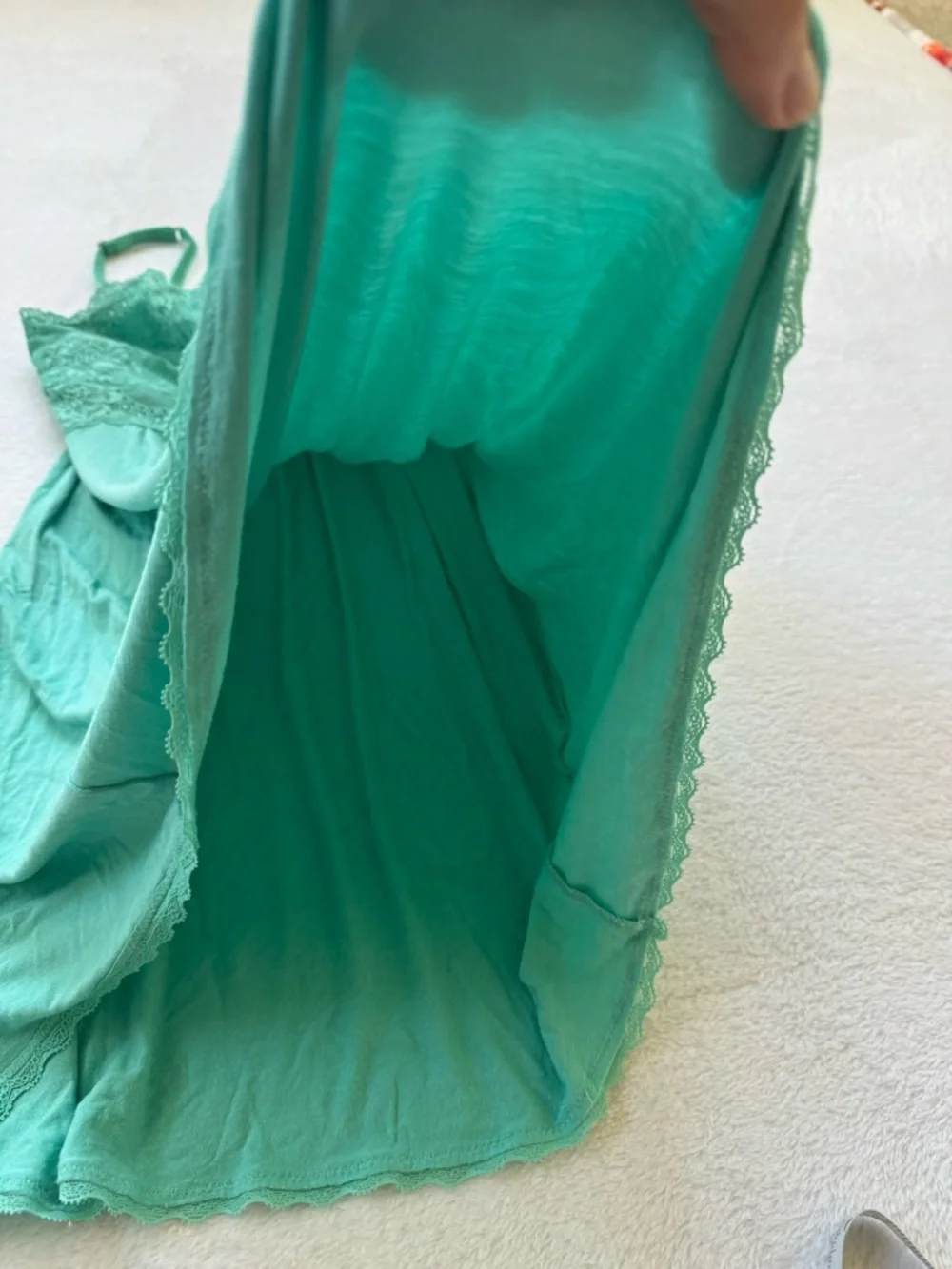 INC International Concepts Mint Green Lace-Trim Chemise - Picture 6 of 8